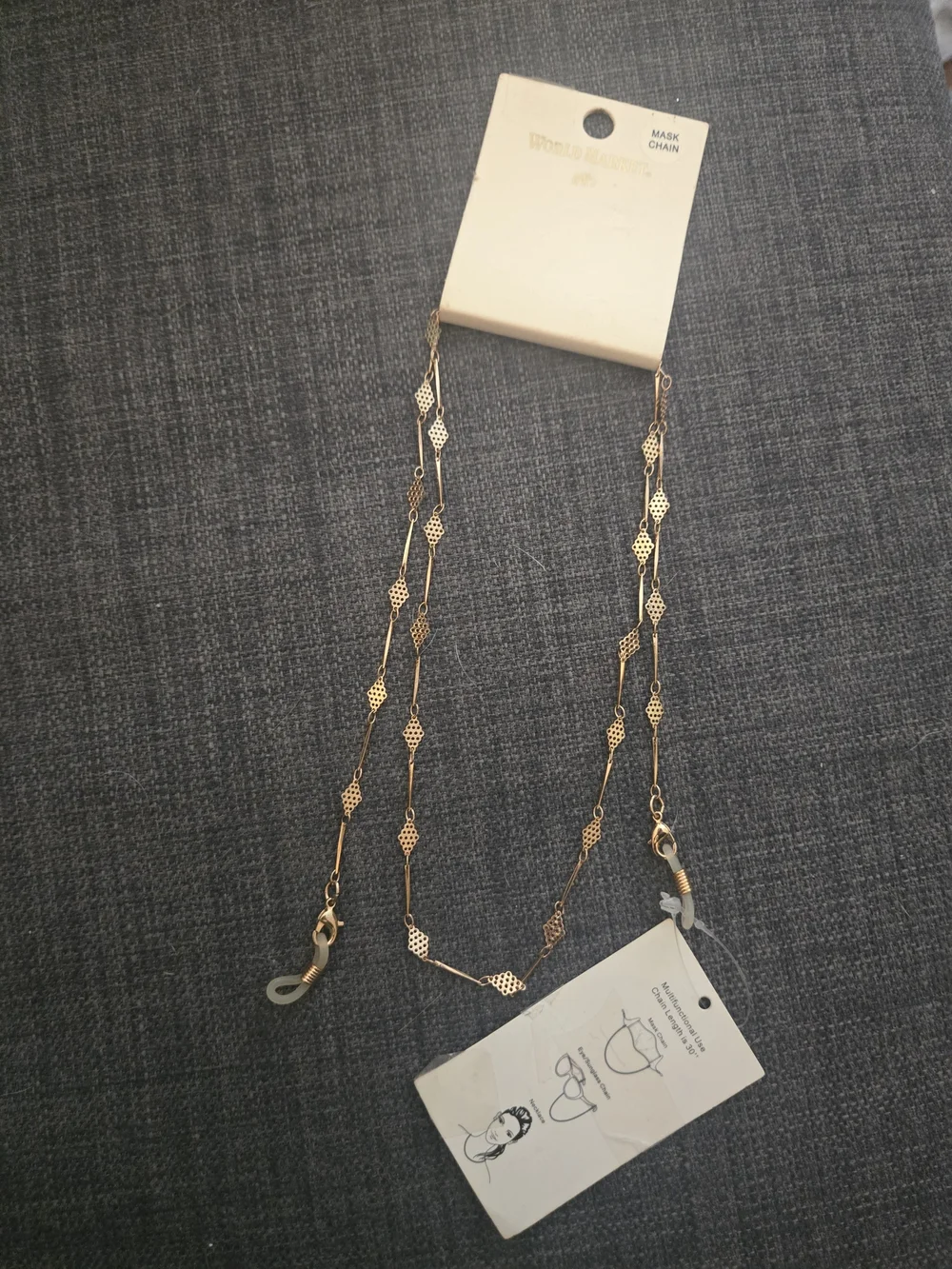 World Market Gold-Tone Decorative Mask & Eyewear Chain